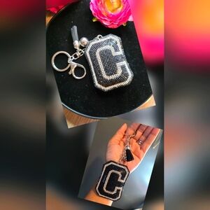 Bling Initial “C” Handbag & Keychain Charm